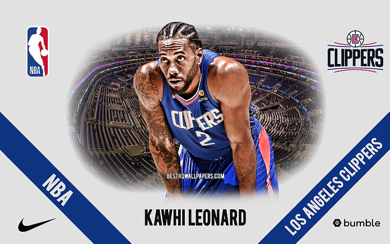 Kawhi Leonard, Los Angeles Clippers, American Basketball Player, NBA, portrait, USA, basketball, Staples Center, Los Angeles Clippers logo, HD wallpaper