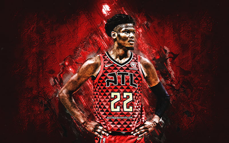 Cam Reddish, American basketball player, Atlanta Hawks, NBA, red stone background, basketball, HD wallpaper