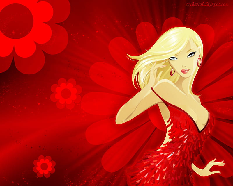 International Women's Day, red, woman in red, tough, love, passion, beauty, courage, HD wallpaper