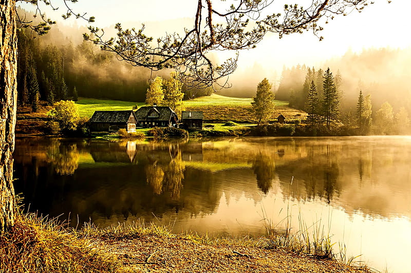 Countryside Scenery, Lake, Natute, Scenery, Country, HD wallpaper