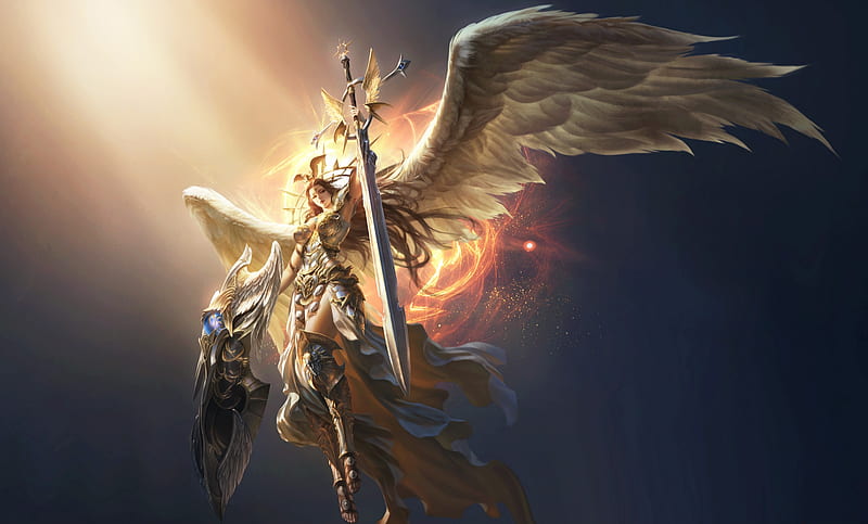 1920x1080px, 1080P free download | Warrior Angel, warrior, wings, angel ...