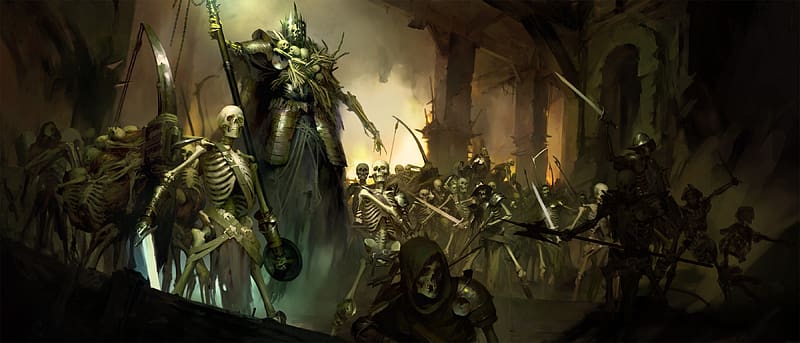 Warrior, Skeleton, Video Game, Necromancer, Diablo Iv, HD wallpaper