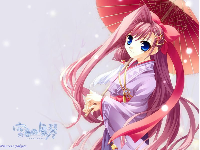 Princess Sakura, bonito, kimono, girl, anime, HD wallpaper | Peakpx