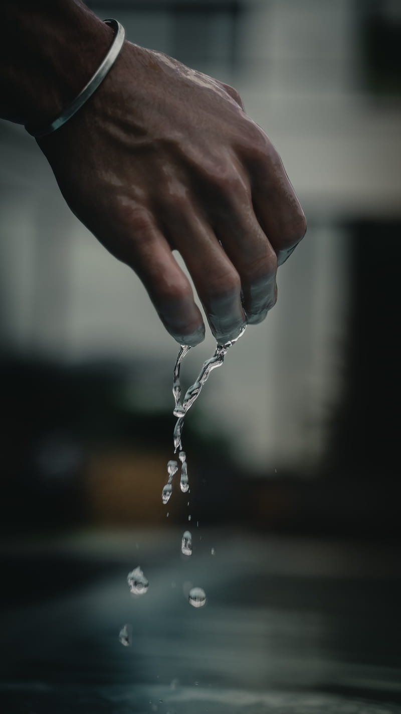 hand, water, drops, bracelet, wet, HD phone wallpaper