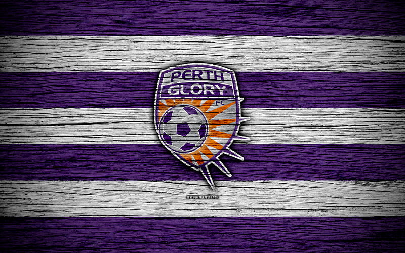 Perth Glory FC soccer, A-League, football club, Australia, Perth Glory, logo, wooden texture, FC Perth Glory, HD wallpaper
