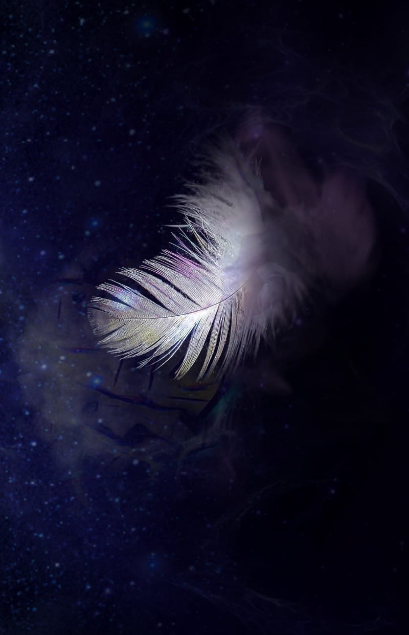 Soft, galaxy, feather, feathers, HD phone wallpaper | Peakpx