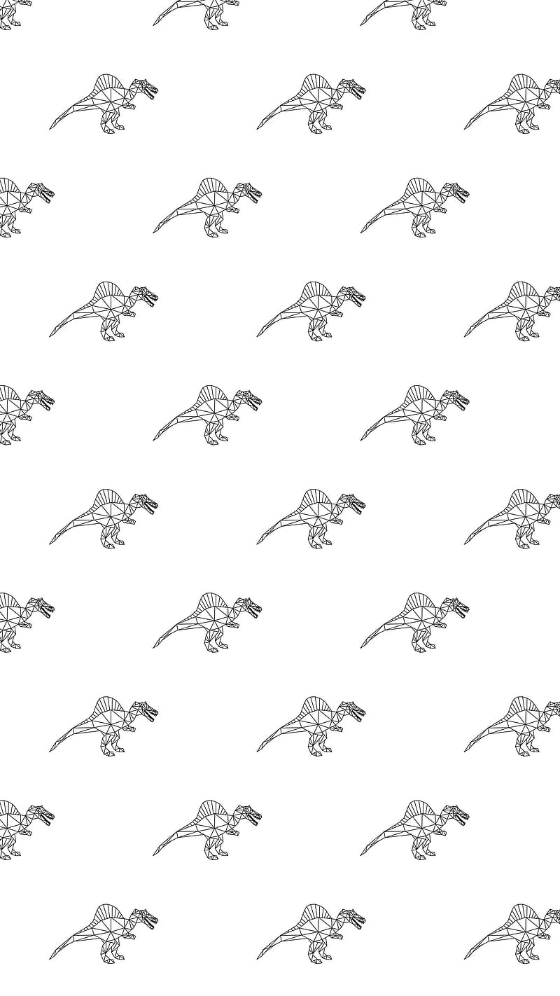 Spinosaurus , DimDom, Dino, Dinosaur, Dinosaurs, black, cool, cute, pattern, patterns, white, HD phone wallpaper