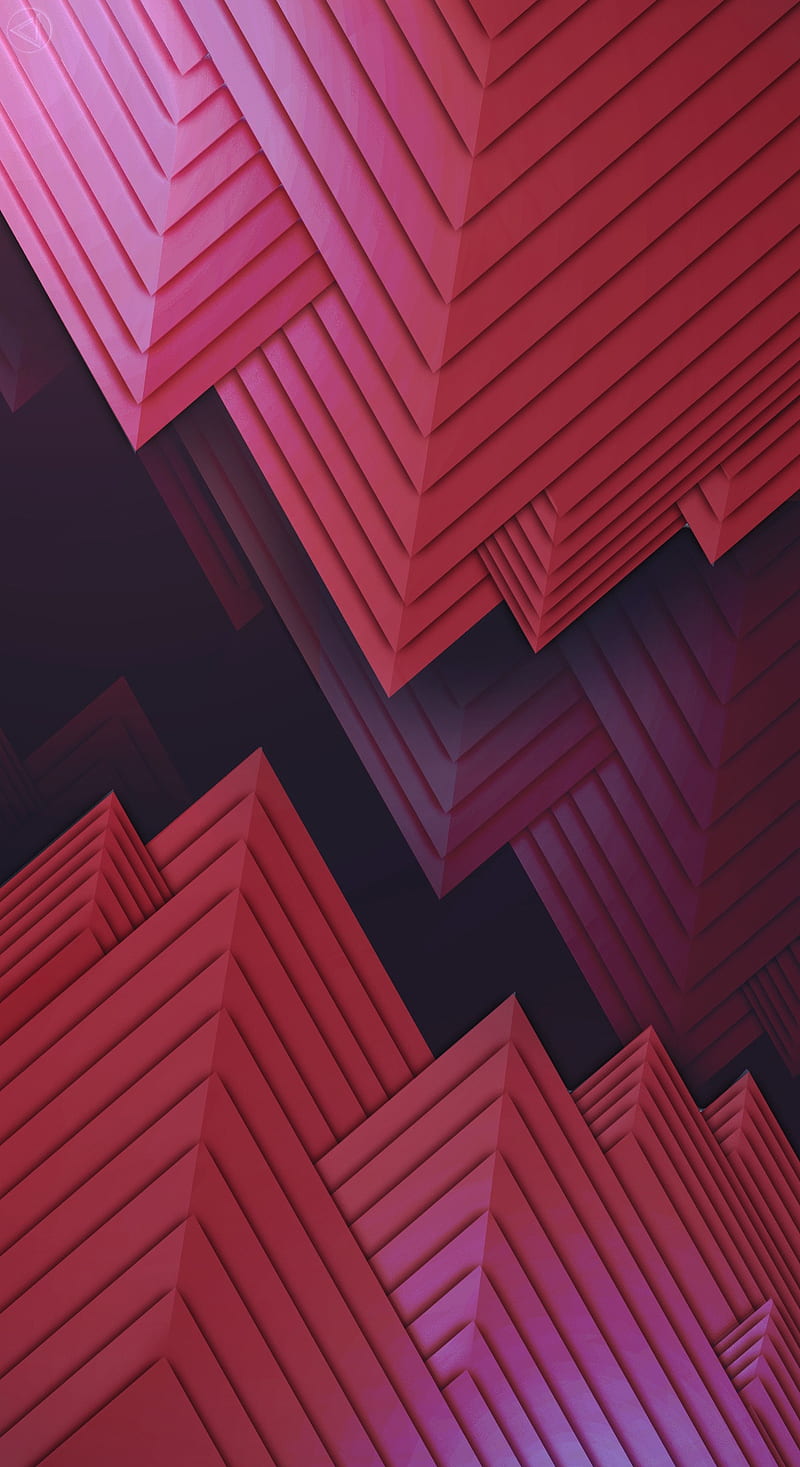 OnePlus 5T, 3d, abstract, android, architecture, background, pattern, red, HD phone wallpaper