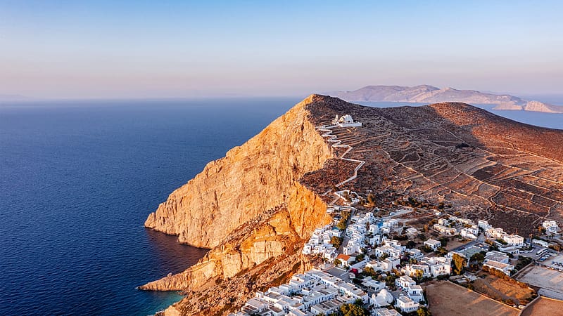 Chora Folegandros Island Cyclades Greece Bing, HD wallpaper