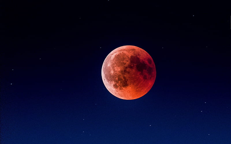 Full Red Moon, Red, Sky, Moons, Nature, HD wallpaper