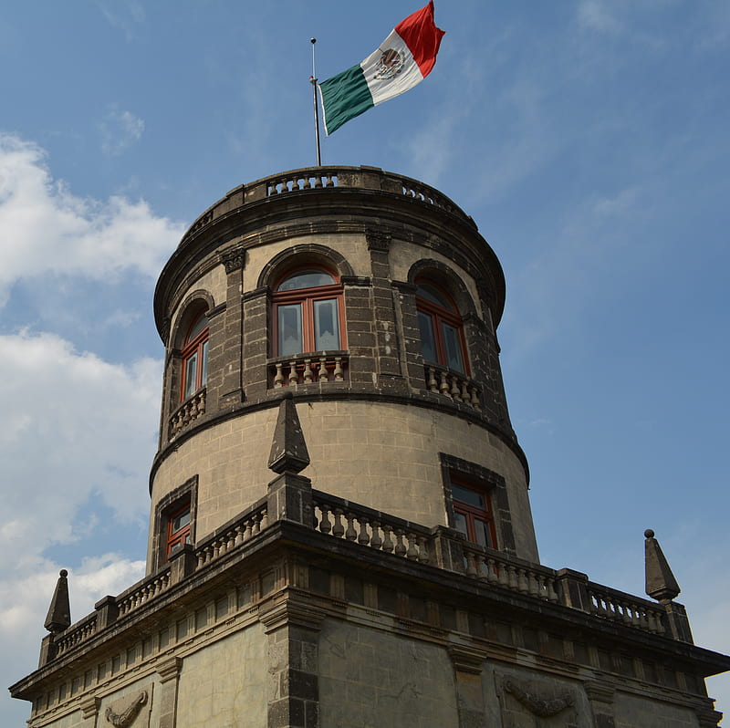 Cupula, castillo, chapultepec, mexico, landscape, tricolor, HD wallpaper
