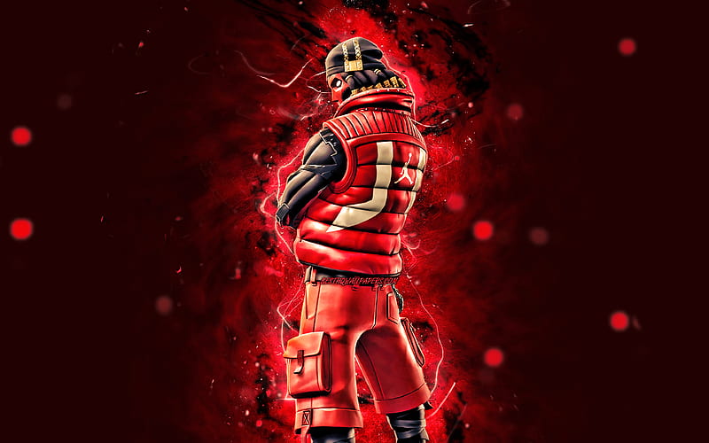 X-Lord, red grunge background, 2020 games, Fortnite, vortex