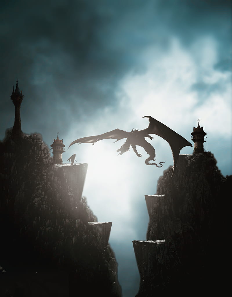 Dragon Invasion, 2d, assassin, creed, dragon, game, origins, raven, scary, syndicate, HD phone wallpaper
