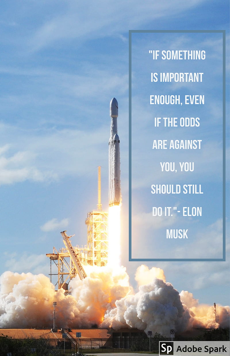 Elon Musk Quote, rocket, space, HD phone wallpaper