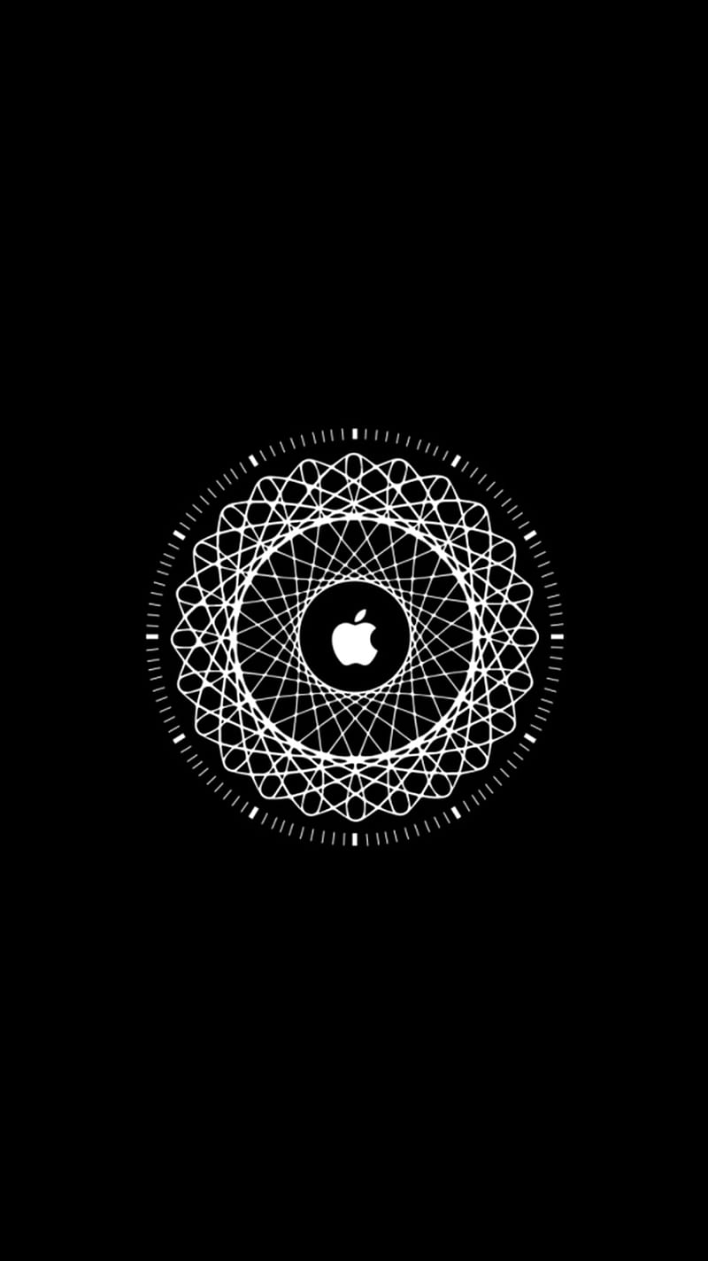 Apple, 6s, amulet, black, dark, ios, iphone, logo, mandala, HD phone wallpaper