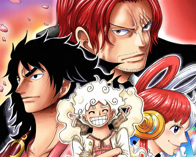One Piece, Monkey D. Luffy , Uta (One Piece) , Shanks (One Piece) , Gear 5 (One Piece) , Kozuki Momonosuke, HD wallpaper