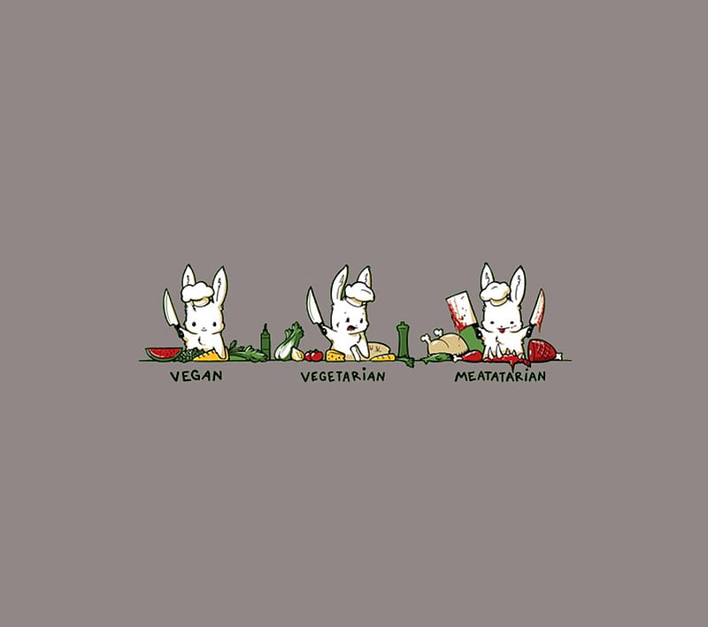 vegan vegetarian, bunny, meatatarianfunny, HD wallpaper