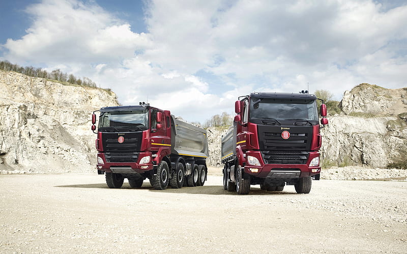 Tatra Phoenix, 2020, 8x8, Tatra 158, dump truck, new burgundy 158 Phoenix, Czech trucks, Tatra, HD wallpaper