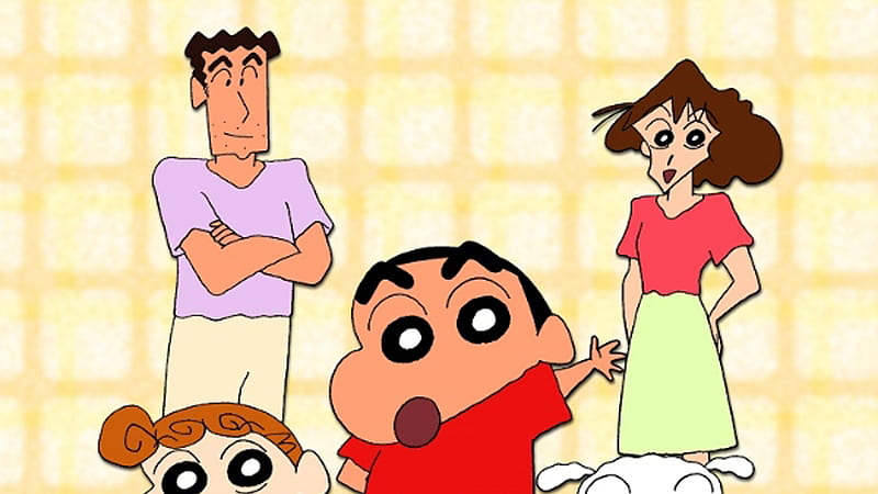 Shinchan With Family Shinchan, HD wallpaper