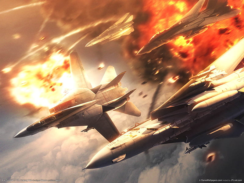 Air Combat, guerra, video game, combat, fighters, fire, aircraft, air, attack, fast, HD wallpaper