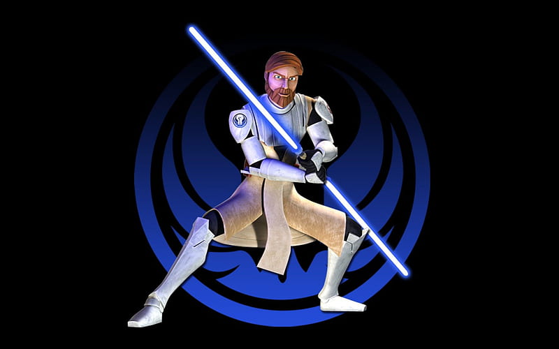 Obi Wan Kenobi , star wars clone wars, quarterstaff, star wars, obi wan kenobi, republican, HD wallpaper