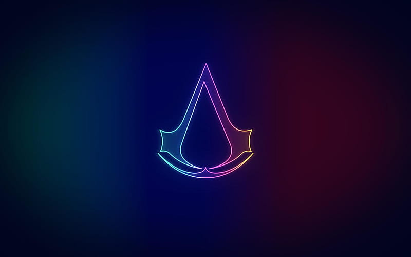 Assassins Creed, logo, neon, HD wallpaper
