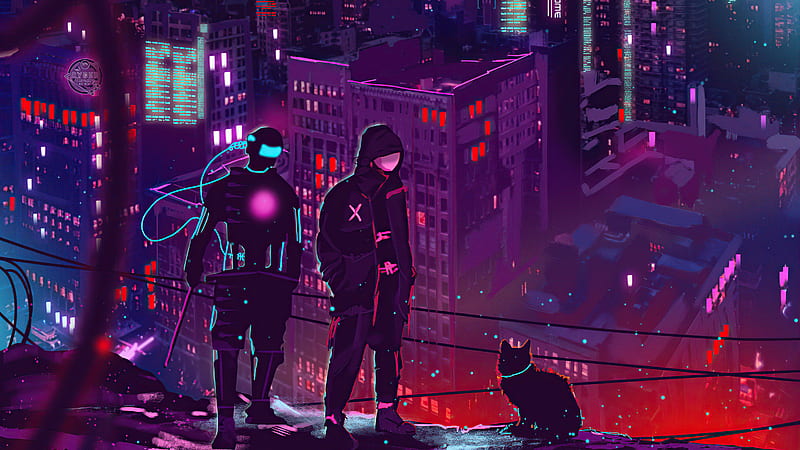 Sci Fi, Cyberpunk, Cat, Futuristic, HD wallpaper