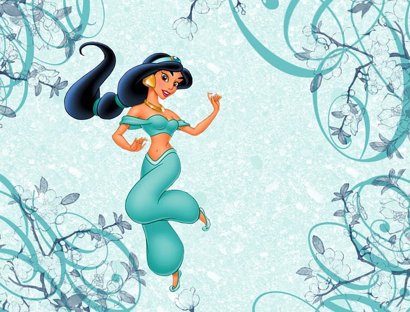 Princess Jasmine Princess, Jasmine, Blue, HD wallpaper