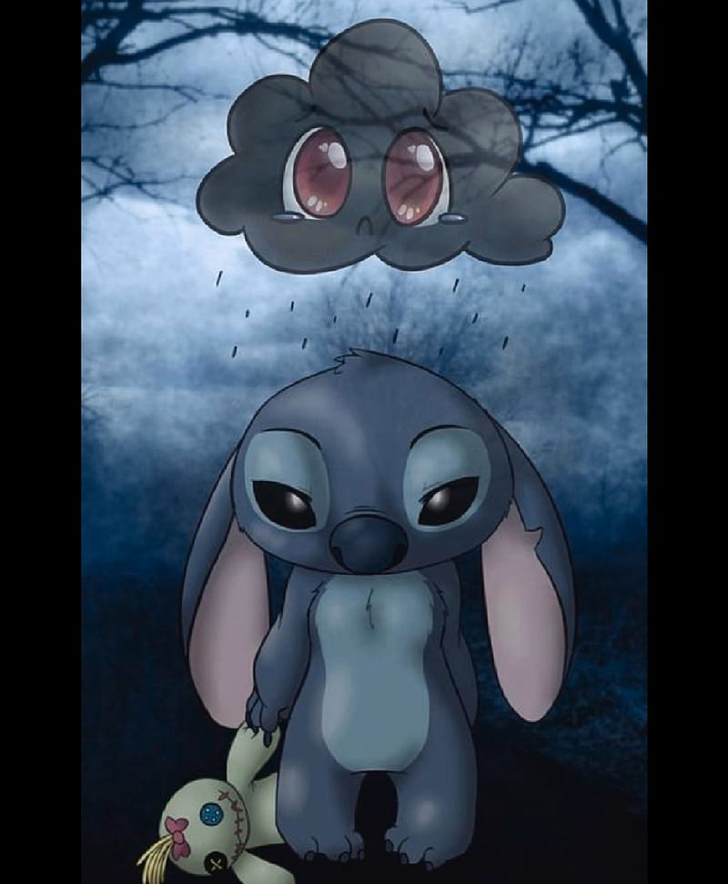 Sad stitch, rabbit, yeet, HD phone wallpaper