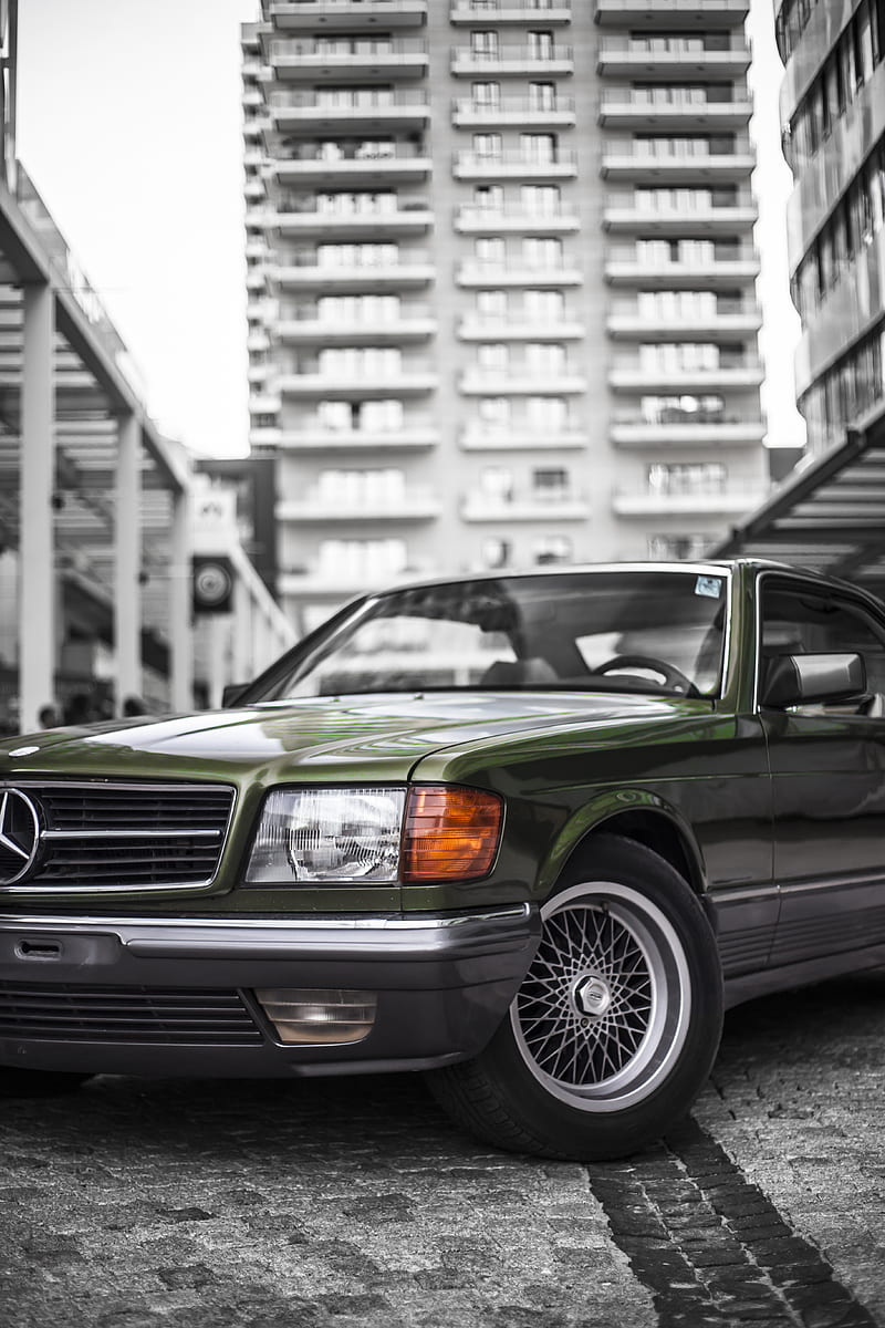 Mercedes, car, carros, fast, green, modifiye, speed, HD phone wallpaper