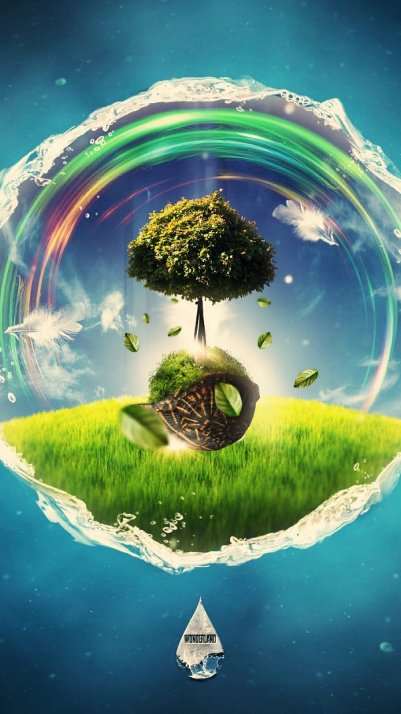 Wonderland, tree, nature, art, animated, earth, HD phone wallpaper | Peakpx