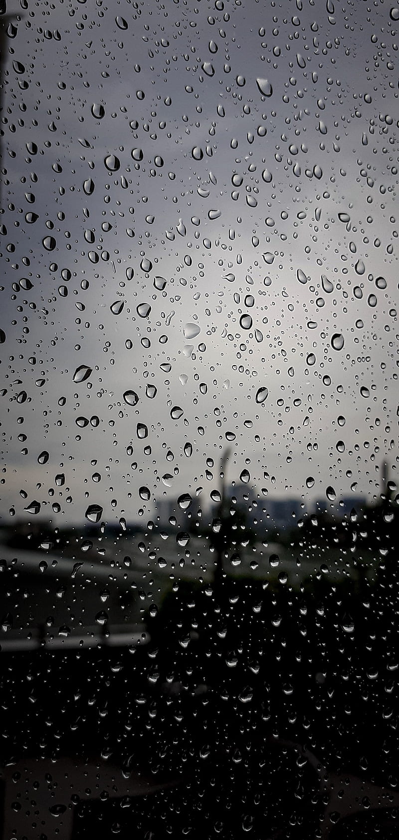 Rainy view, day, drops, glass, rain, raindrops, screen, season, water, HD phone wallpaper