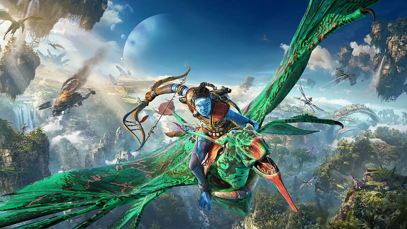 Avatar: Frontiers of Pandora, flight on the creature, video game, 2023, HD wallpaper