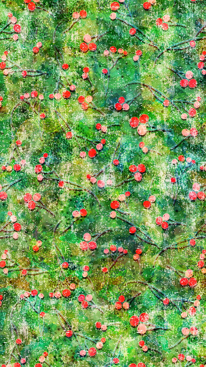 Pink Winter Berries, Christmas, Pravokrug, Xmas, berry, botanical, cute, elegant, flora, floral, foliage, green, holiday, holly, mistletoe, natural, nature, pattern, plant, red, rowan, season, simple, texture, wild, HD phone wallpaper