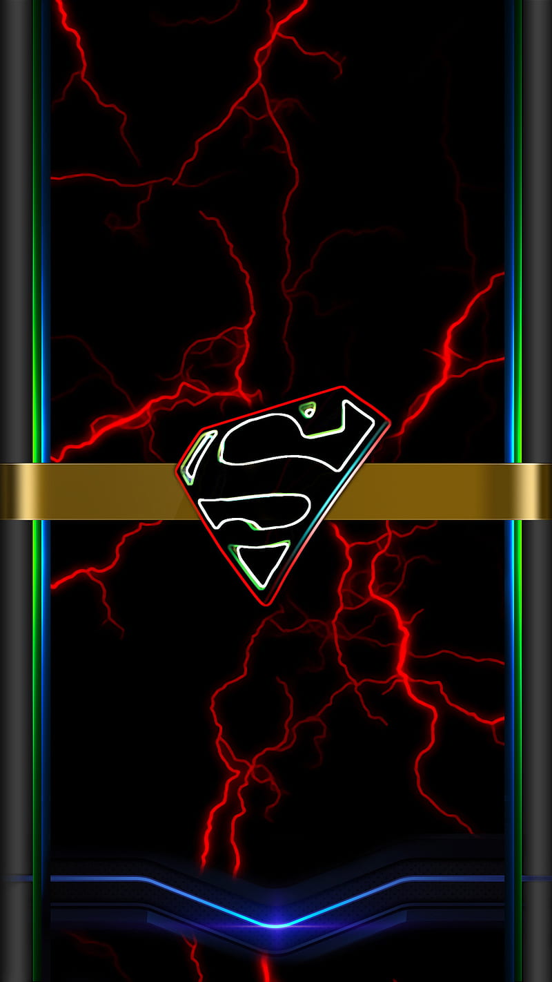 Superman edge neón, Fondo de pantalla de teléfono HD | Peakpx