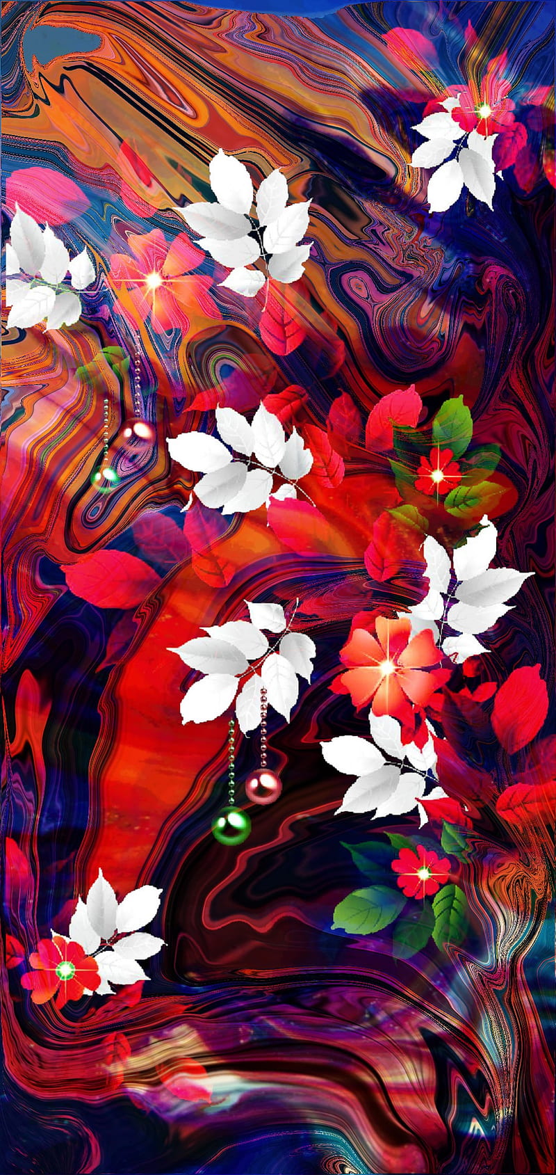Mayurdhvajsinh, flowers, pattern, HD phone wallpaper