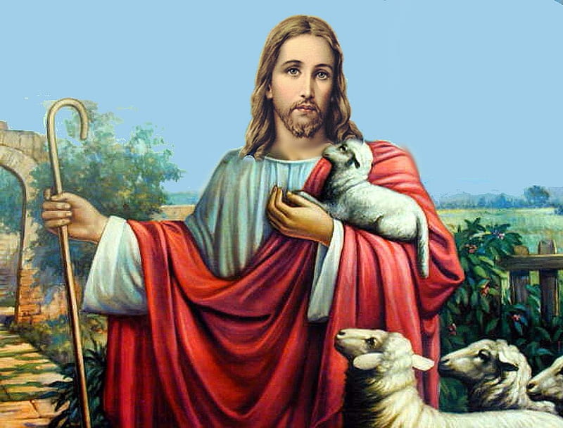 Jesus good shepherd, christ, sheep, jesus, shepherd, HD wallpaper | Peakpx