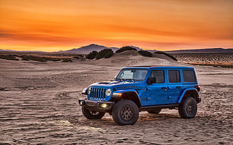 Jeep Wrangler Unlimited Rubicon 392, sunset, 2021 cars, offroad, SUVs, Jeep Wrangler JL, desert, american cars, Jeep, HD wallpaper