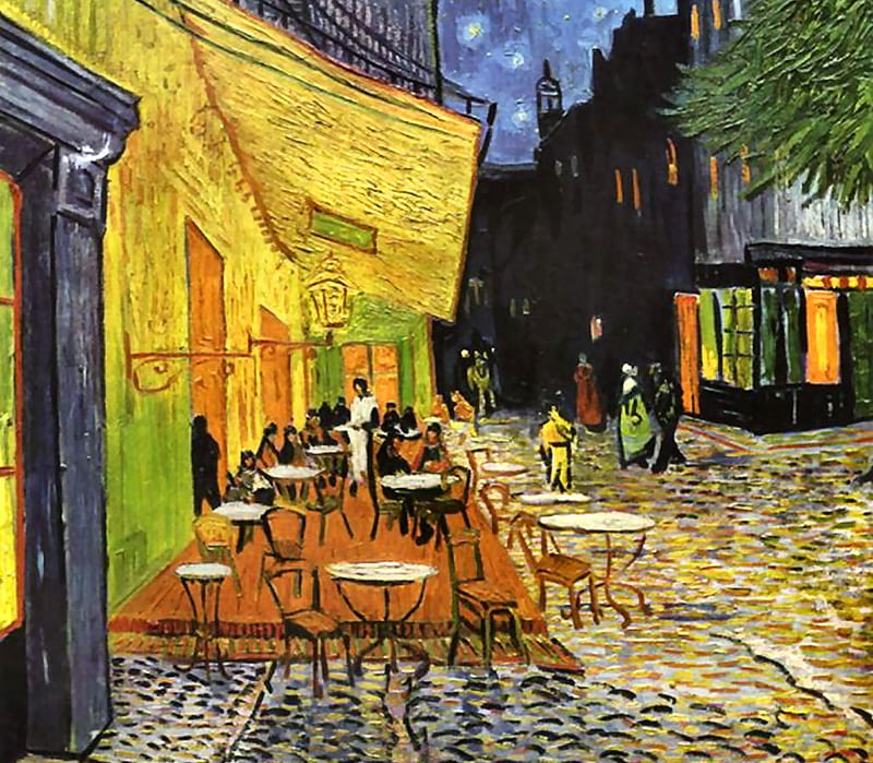 Cafe Terrace at Night, art, Old Master, Vincent Van Gogh, Van Gogh, painting, bonito, illustration, artwork, HD wallpaper