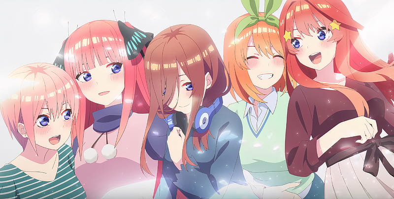 5-toubun no Hanayome, Nakano Yotsuba, Nakano Nino, Nakano Miku, Nakano  Ichika, Nakano Itsuki, anime girls, anime, Anime screenshot