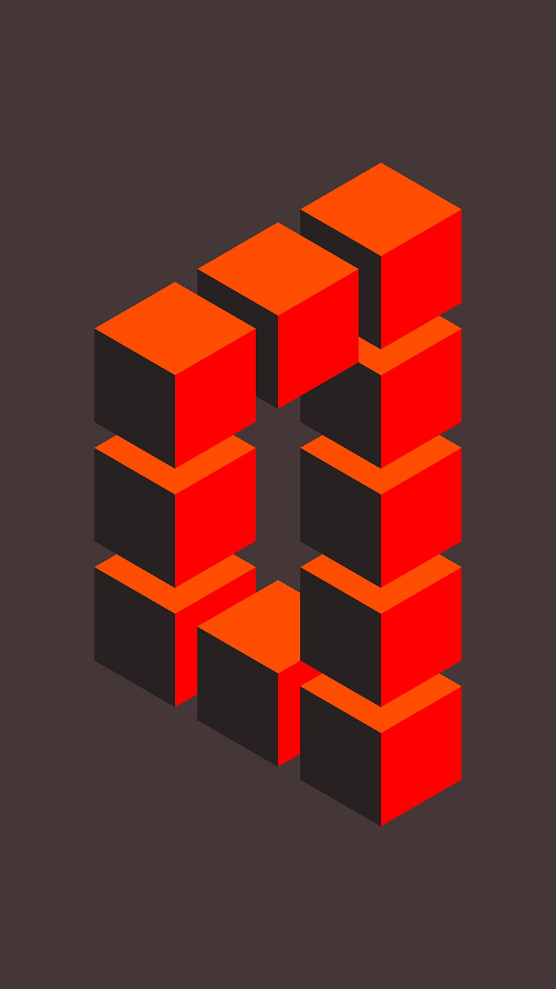 Impossible trapeze, 3d, Color, abstract, bright, brown, colourful, figure, game, geometric, illusion, intellect, intelligent, math, maze, minimal, multi-colored, op-art, optical-art, optical-illusion, orange, paradox, penrose, red, forma, sign, smart, symbol, yellow, HD phone wallpaper