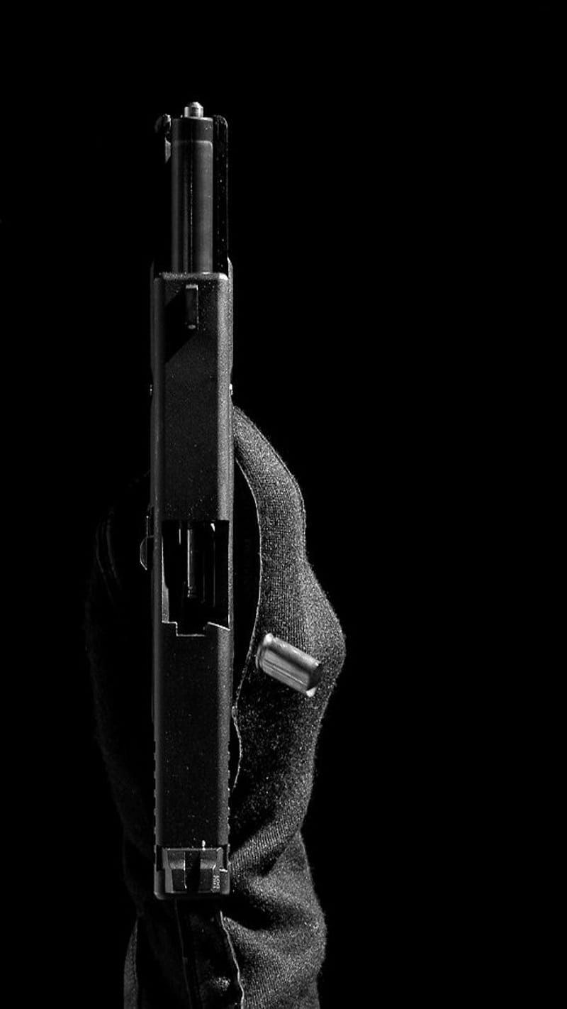Glock, black, dark, guns, oled, HD phone wallpaper