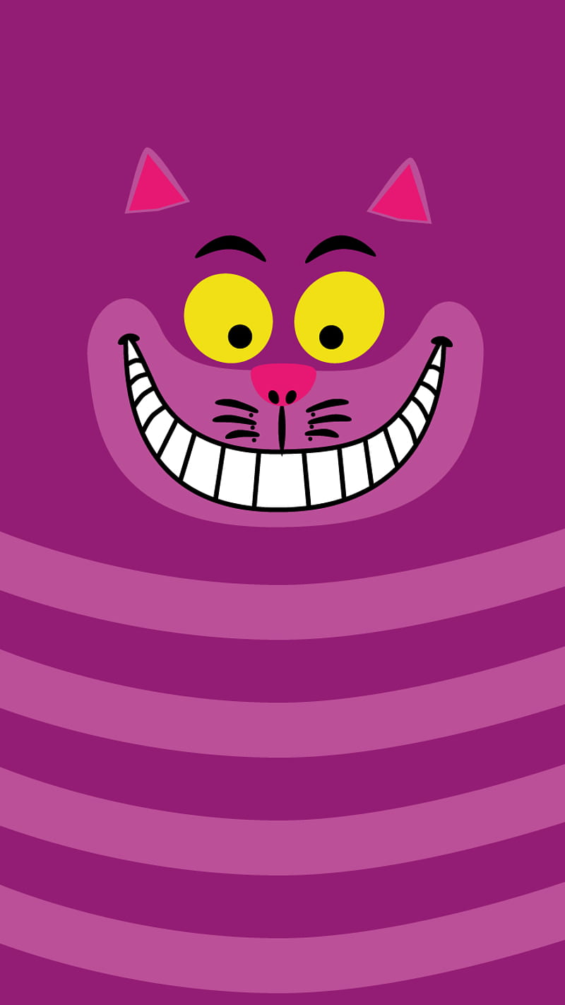 Cheshire cat, cat, desenho, draw, films, cat, purple, purple, HD phone wallpaper