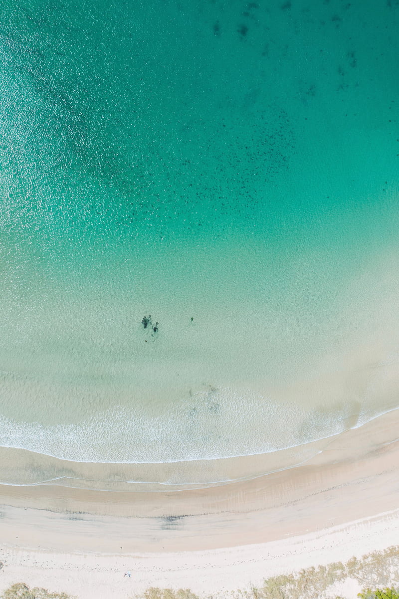 coast, sea, surf, aerial view, beach, HD phone wallpaper
