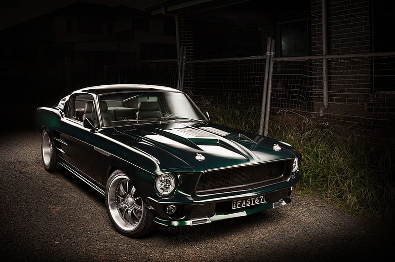 1967-Ford-Mustang, Classic, Green, 1967, Muscle, HD wallpaper