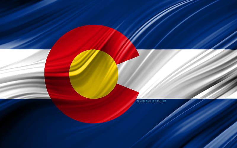 Colorado flag, american states, 3D waves, USA, Flag of Colorado, United States of America, Colorado, administrative districts, Colorado 3D flag, States of the United States, HD wallpaper