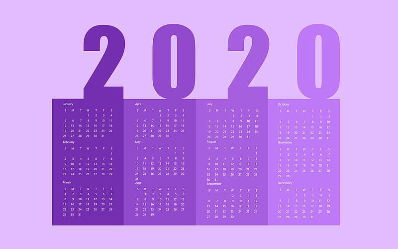 2020 Calendar, new year, months, 2020, calendar, christmas, craciun, HD wallpaper