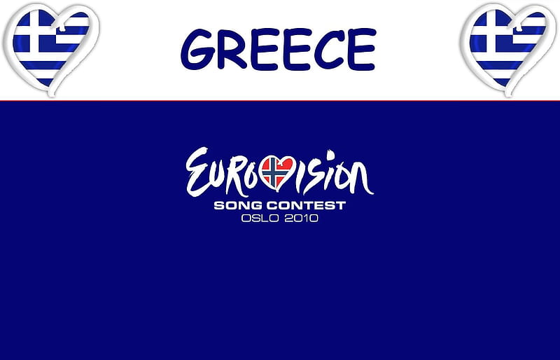 Eurovision-Greece, greece, flags, contest, fan, oslo, corazones, norway, blue, HD wallpaper