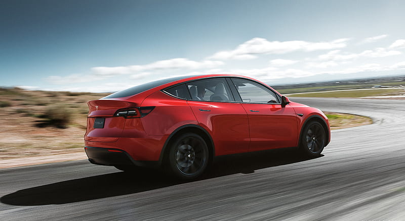 2021 Tesla Model Y - Rear Three-Quarter , car, HD wallpaper