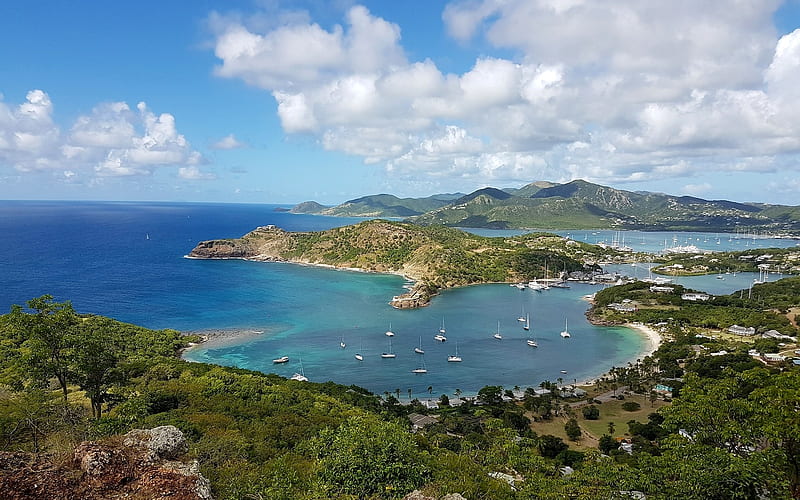Antigua Island, Antigua, marina, island, ocean, HD wallpaper